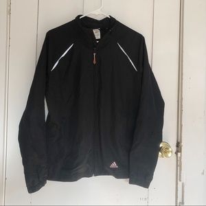 Adidas Windbreaker Jacket Black and Pink Large